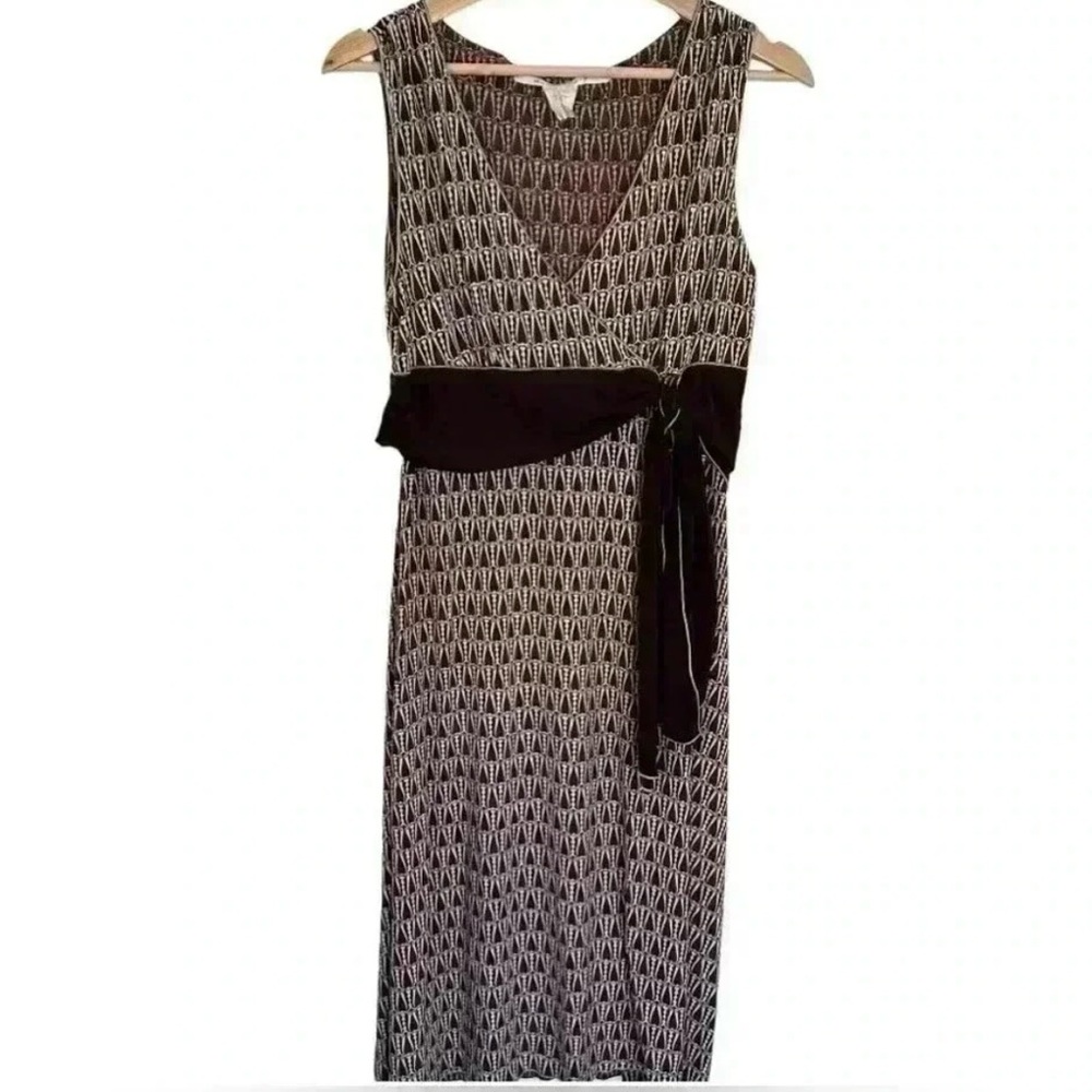 Studio Black & White Sleeveless Maxi Wrap Dress with Waist Tie